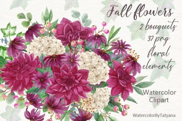 Bringing Nature to Digital Design: A Guide to the Watercolor Hydrangea and Autumn Burgundy Collection