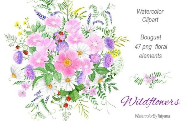 Capturing the Meadow: The Art and Utility of Watercolor Wildflowers Clipart
