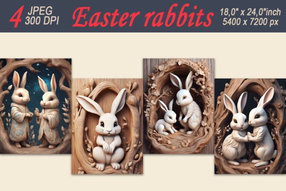 Cute Easter Rabbit Illustrations JPG Set: A Versatile Resource for Creative Projects