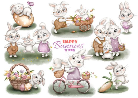 Easter Clipart Happy Bunnies: A Versatile Resource for Creators and Professionals