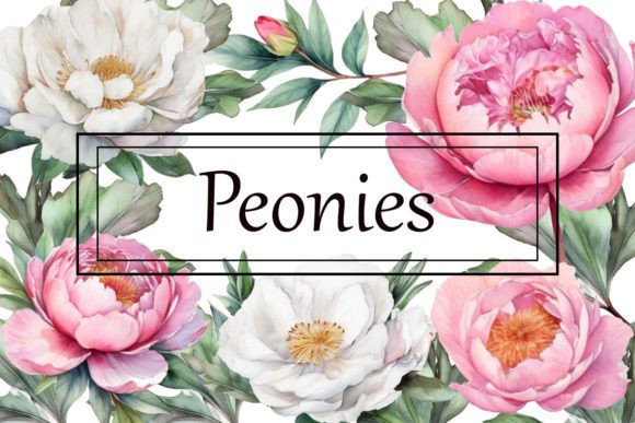 Elevating Digital Design with High-Resolution Peonies Clipart