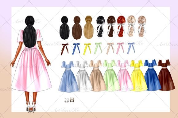 Girl DIY Clip Art for Creative Projects