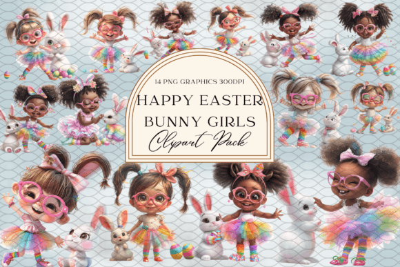 Happy Easter Bunny Girl Sublimation