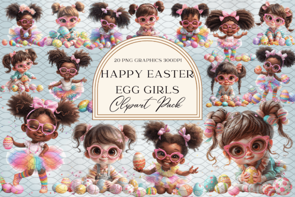 Happy Easter Egg Girls Sublimation Art