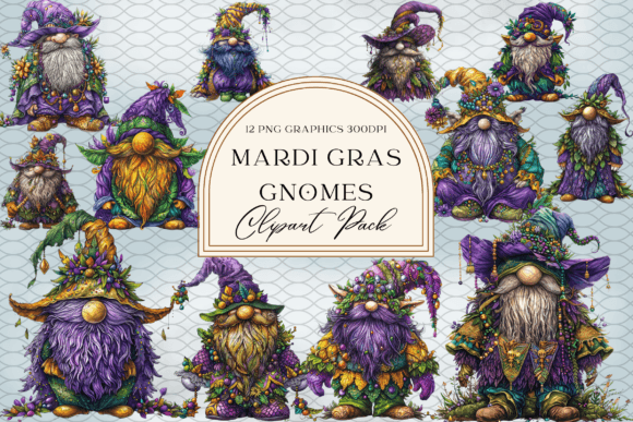 Mardi Gras Gnome Sublimation Graphics