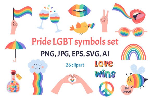 Pride LGBT Symbols Set: A Comprehensive Asset for Creative Workflows