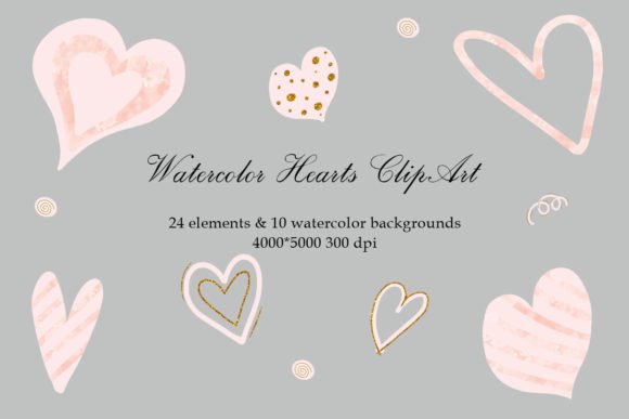 Valentines Day, Watercolor Hearts Clipart: A Strategic Asset for Design and Branding