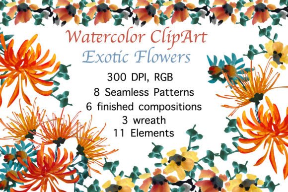 Watercolor ClipArt Exotic Flowers: A Guide to Hand-Painted Digital Assets
