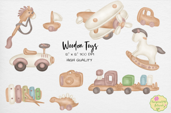 Wooden Toys Clipart: Nostalgic Designs for Modern Creators